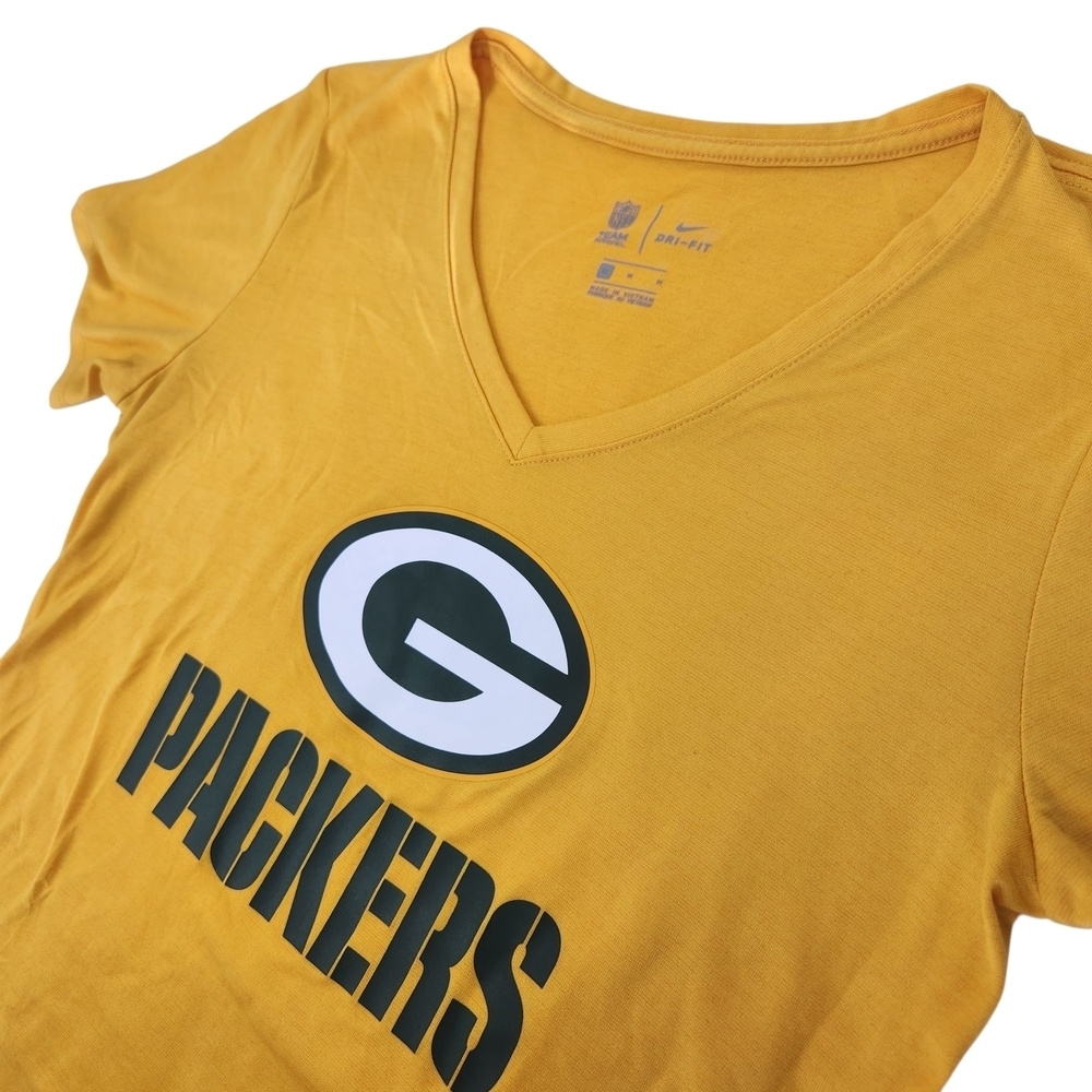 Nike Gold Women's Dri-FIT V-Neck Tee Green Bay Packers Medium SEE DESCRIPTION - Picture 3 of 11